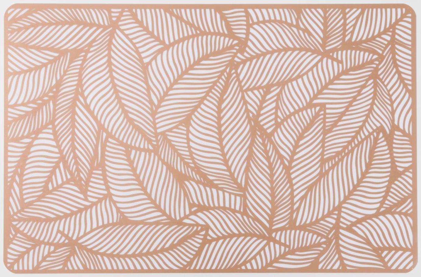 Салфетка сервировочная на стол «Листья», 43×28 см, цвет металлик коричневый