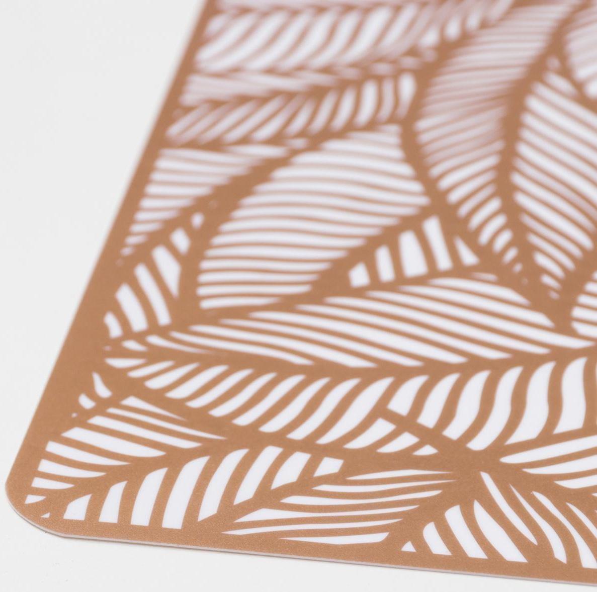 Салфетка сервировочная на стол «Листья», 43×28 см, цвет металлик коричневый