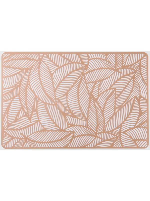 Салфетка сервировочная на стол «Листья», 43×28 см, цвет металлик коричневый