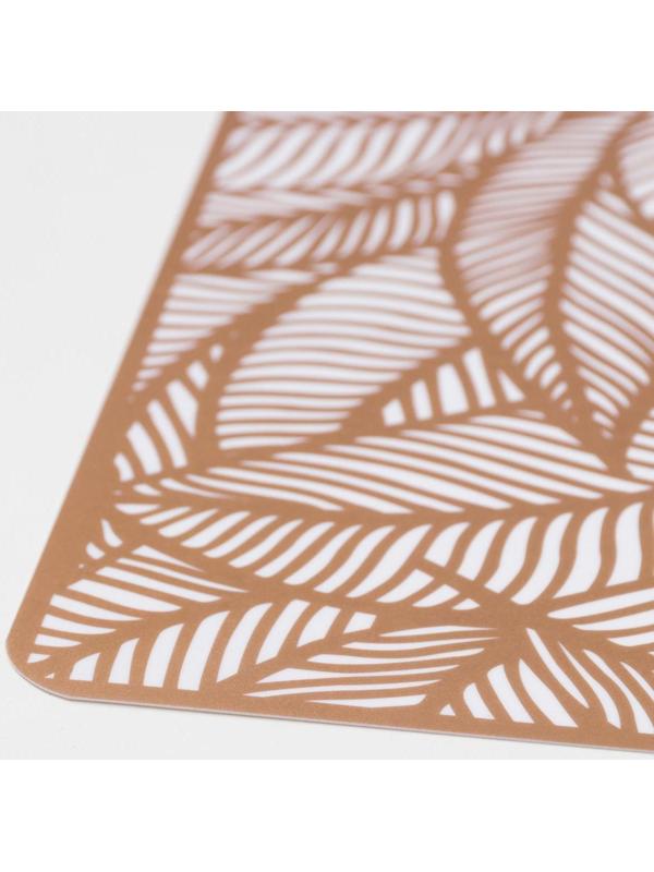 Салфетка сервировочная на стол «Листья», 43×28 см, цвет металлик коричневый