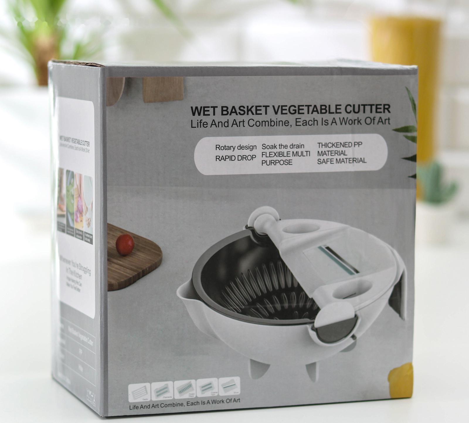 Многофункциональная овощерезка «Маджестик», со сливной корзиной, 22,3×13,5×22,5 см, цвет бело-серый