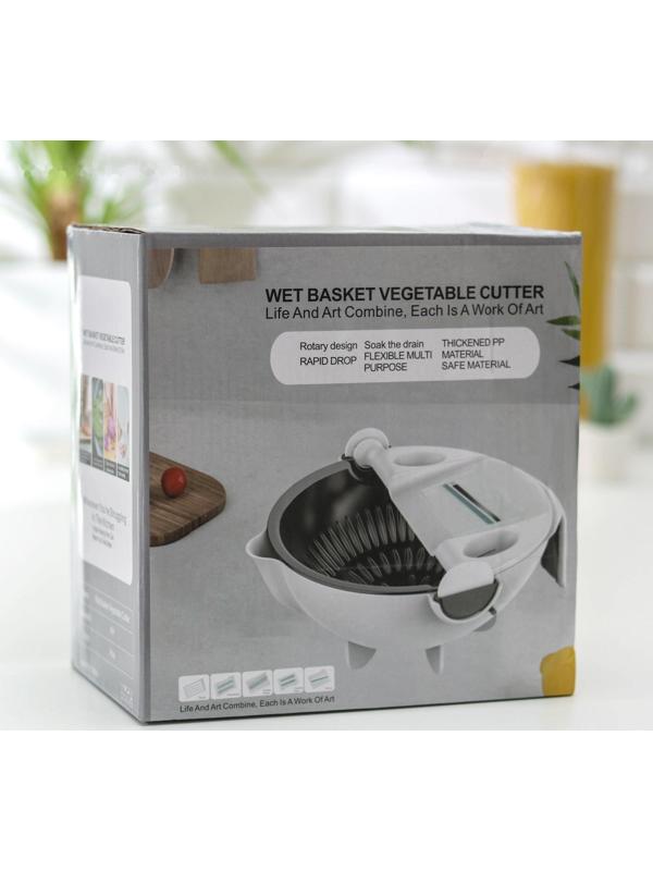 Многофункциональная овощерезка «Маджестик», со сливной корзиной, 22,3×13,5×22,5 см, цвет бело-серый