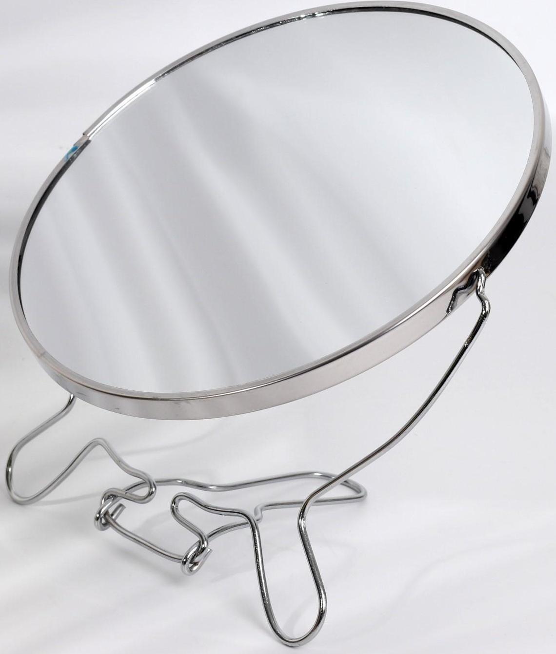 Зеркало складное-подвесное, двустороннее, с увеличением, d зеркальной поверхности 18,5 см, цвет серебристый