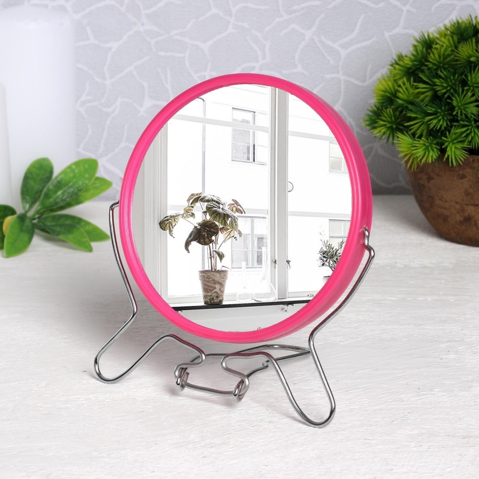 Зеркало складное-подвесное, двустороннее, с увеличением, d зеркальной поверхности 11,5 см, цвет МИКС