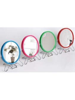 Зеркало складное-подвесное, двустороннее, с увеличением, d зеркальной поверхности 11,5 см, цвет МИКС