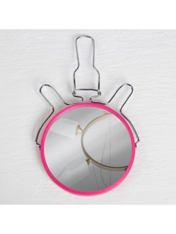 Зеркало складное-подвесное, двустороннее, с увеличением, d зеркальной поверхности 11,5 см, цвет МИКС