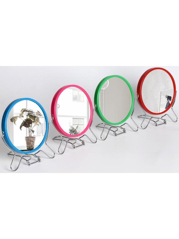 Зеркало складное-подвесное, двустороннее, с увеличением, d зеркальной поверхности 11,5 см, цвет МИКС