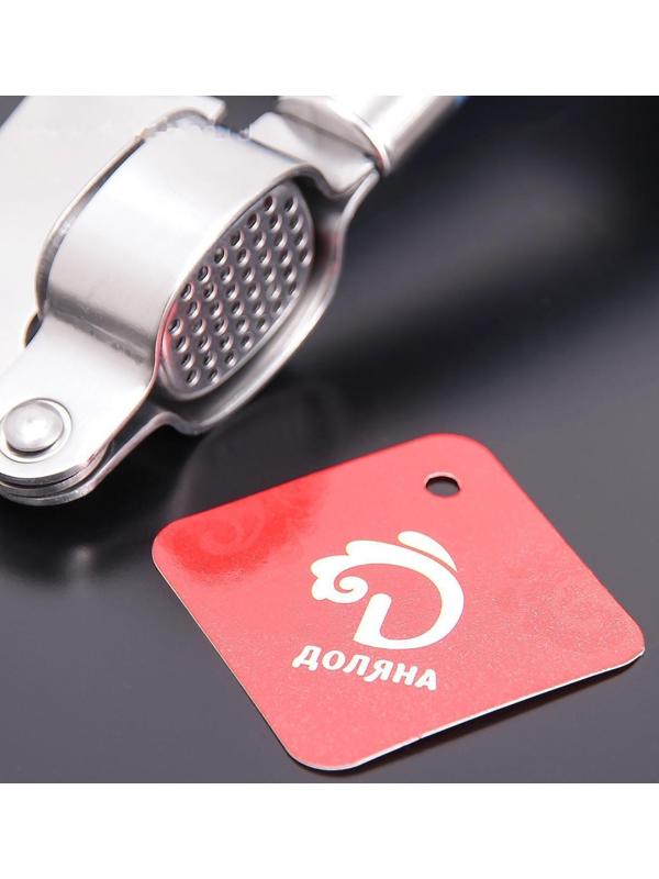 Пресс для чеснока Доляна Lagoona, 19 см, нержавеющая сталь, цвет голубой металлик