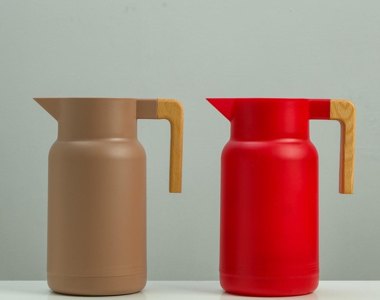 Термос-кофейник 1 л, стеклянная колба, 25 х 18 х 20 см, микс