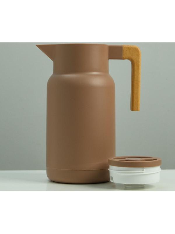 Термос-кофейник 1 л, стеклянная колба, 25 х 18 х 20 см, микс