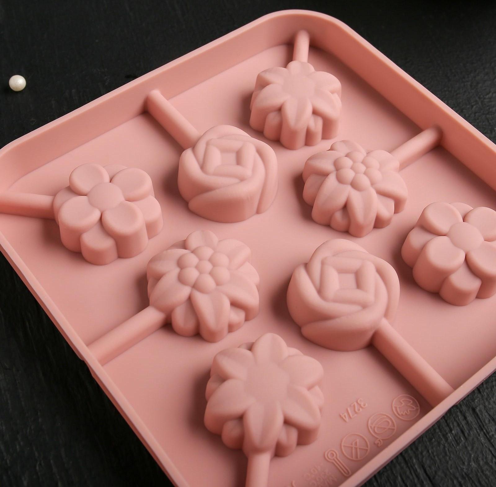 Форма для леденцов Доляна «Летний полдень», 12,5×12,5×1,5 см, 8 ячеек, цвет МИКС