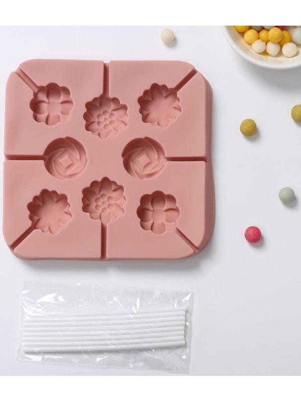 Форма для леденцов Доляна «Летний полдень», 12,5×12,5×1,5 см, 8 ячеек, цвет МИКС