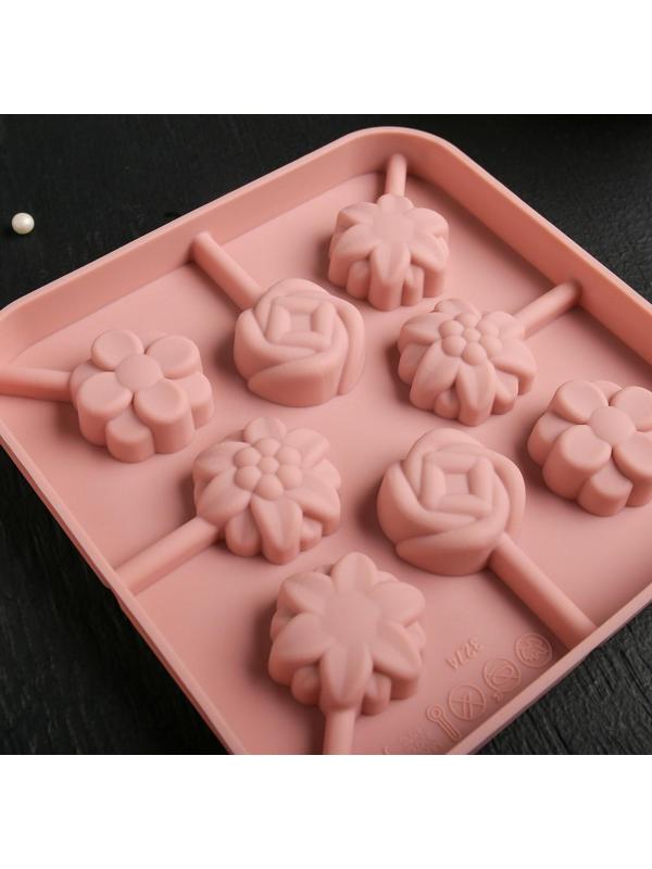 Форма для леденцов Доляна «Летний полдень», 12,5×12,5×1,5 см, 8 ячеек, цвет МИКС