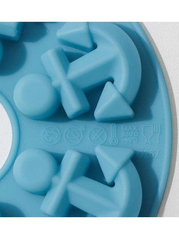 Форма для льда и кондитерских украшений Доляна «Якорь», 20,5×13,5×1 см, силикон, 10 ячеек, цвет МИКС