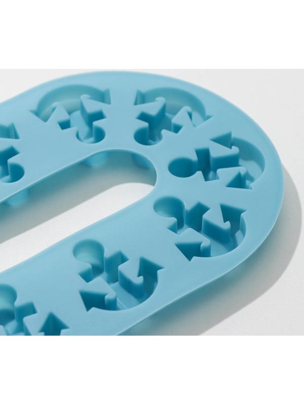 Форма для льда и кондитерских украшений Доляна «Якорь», 20,5×13,5×1 см, силикон, 10 ячеек, цвет МИКС