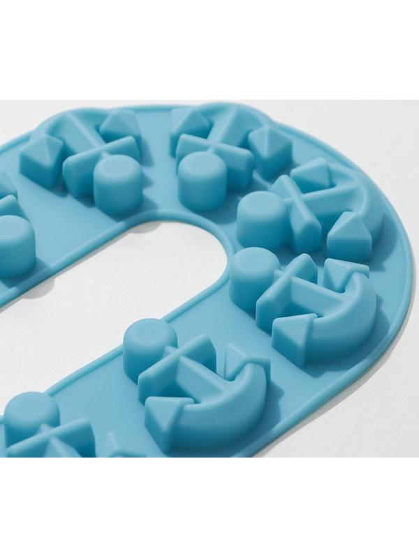 Форма для льда и кондитерских украшений Доляна «Якорь», 20,5×13,5×1 см, силикон, 10 ячеек, цвет МИКС