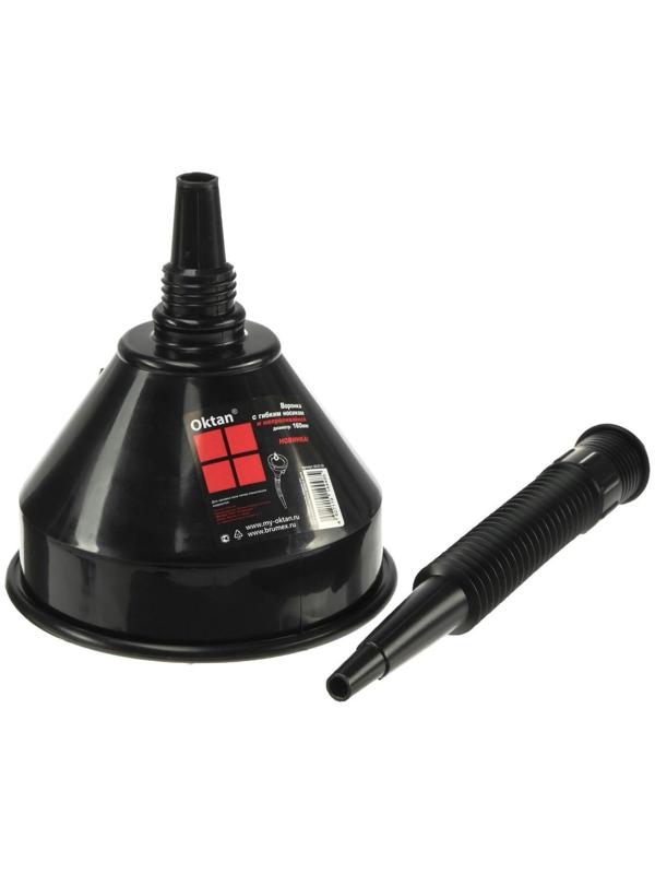 Воронка для ГСМ Oktan с непроливайкой, диаметр 160 мм, высота 380 мм, черная