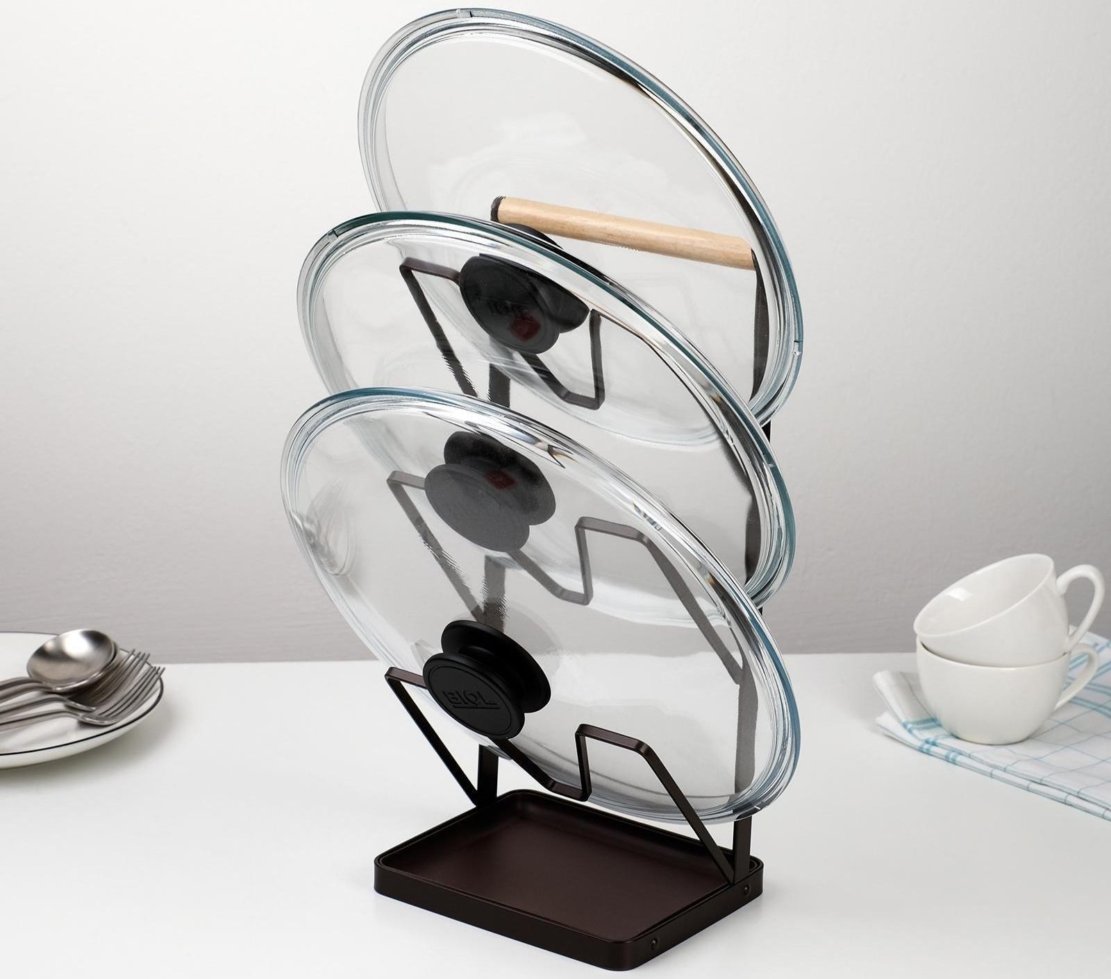 Подставка для крышек Доляна «Лофт», 16×13×33,5 см, цвет коричневый