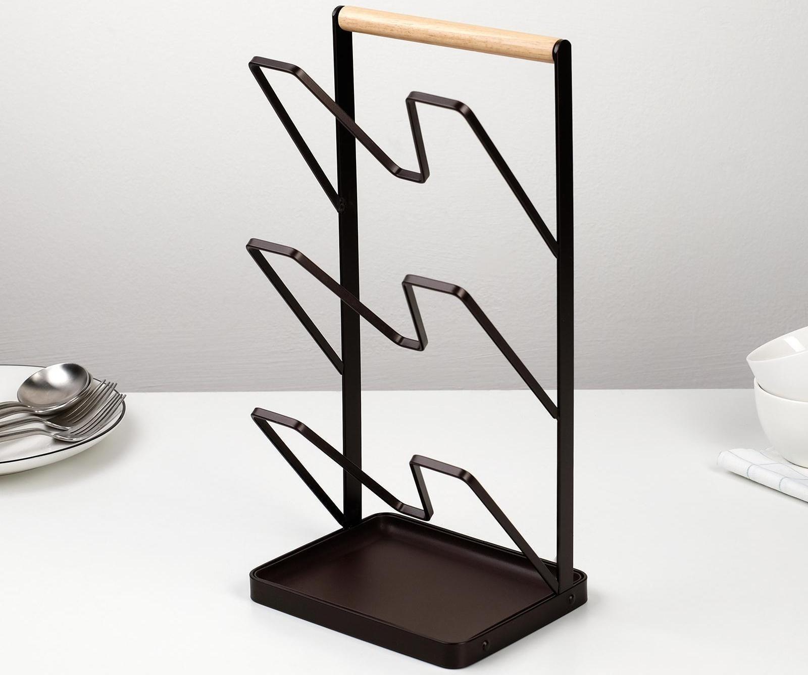 Подставка для крышек Доляна «Лофт», 16×13×33,5 см, цвет коричневый