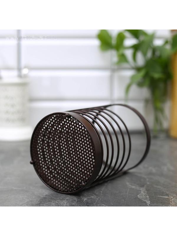 Сушилка для столовых приборов Доляна «Лофт», 11,5×11,5×17 см, цвет коричневый