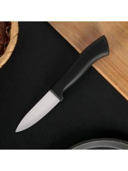 Нож керамический Доляна «Тень», лезвие 7,5 см, цвет чёрный