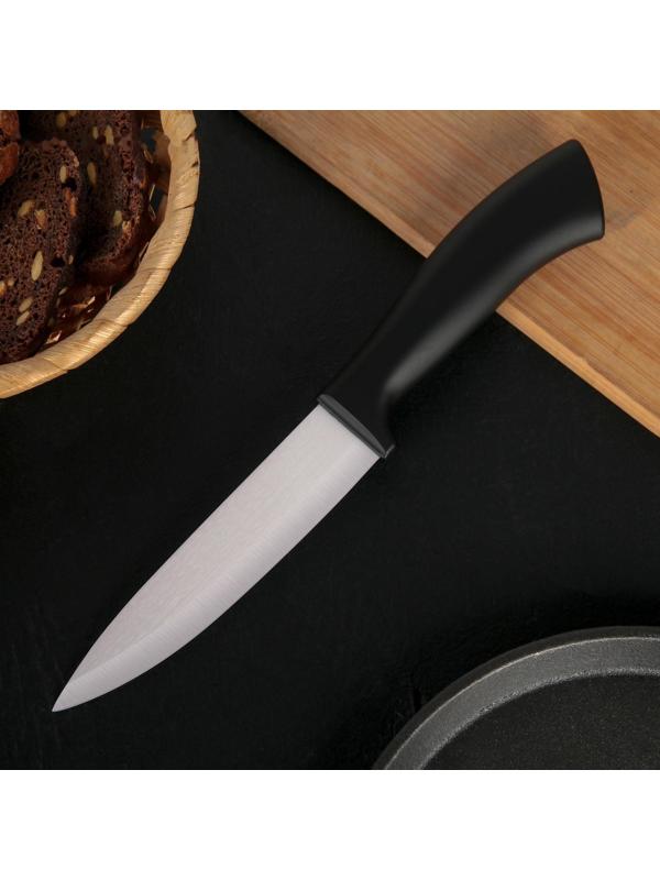 Нож керамический Доляна «Тень», лезвие 13 см, цвет чёрный