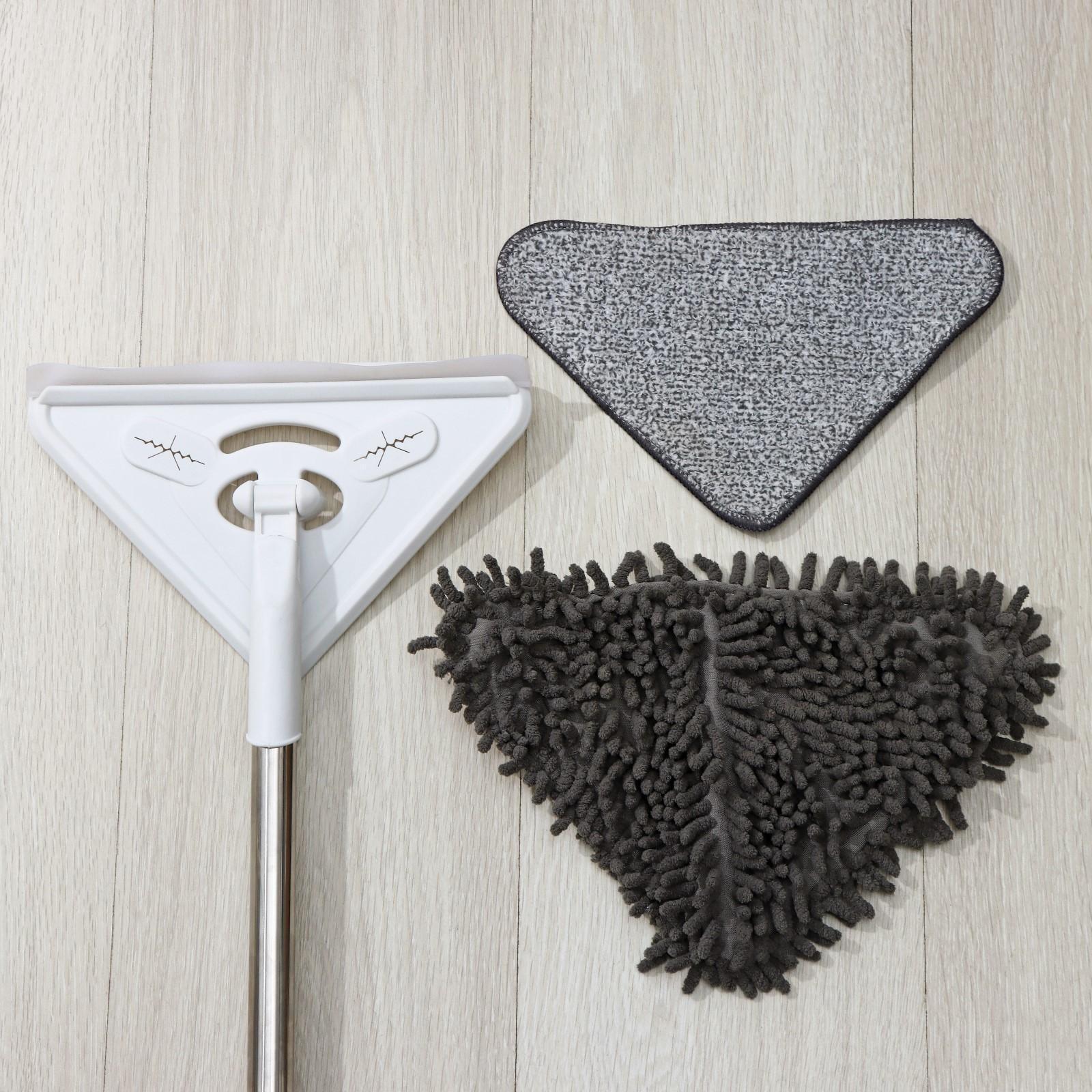 Окномойка с телескопической стальной ручкой и сгоном, 27×27×105(148) см, 2 насадки из микрофибры