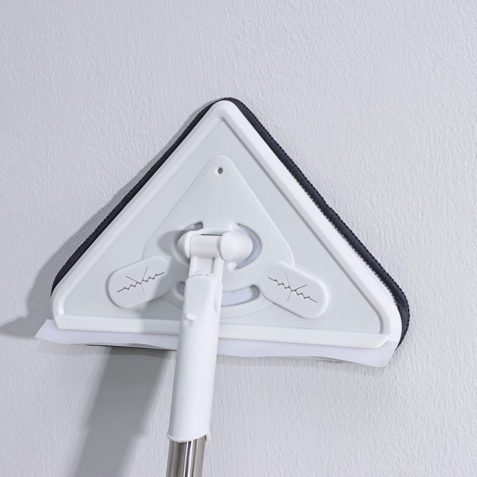 Окномойка с телескопической стальной ручкой и сгоном, 27×27×105(148) см, 2 насадки из микрофибры