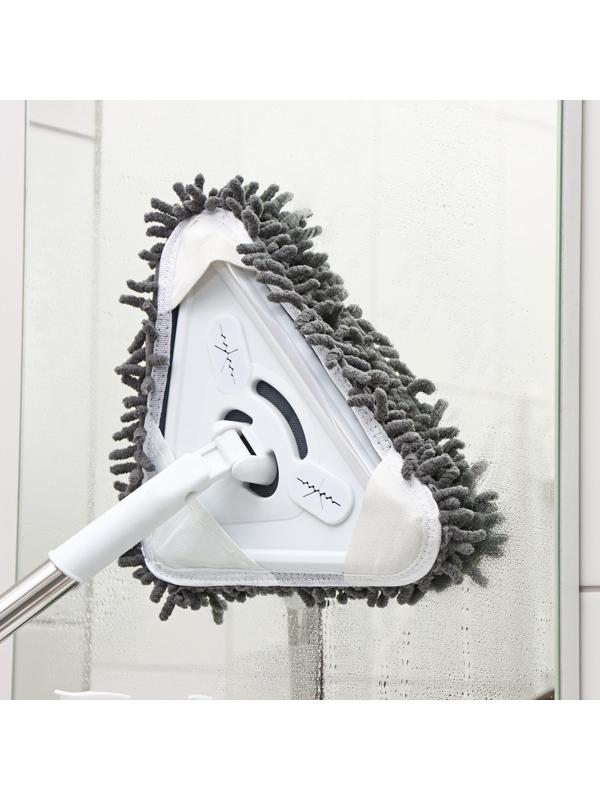 Окномойка с телескопической стальной ручкой и сгоном, 27×27×105(148) см, 2 насадки из микрофибры