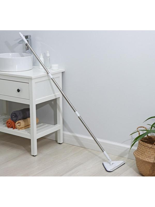 Окномойка с телескопической стальной ручкой и сгоном, 27×27×105(148) см, 2 насадки из микрофибры