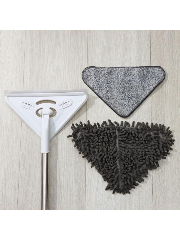 Окномойка с телескопической стальной ручкой и сгоном, 27×27×105(148) см, 2 насадки из микрофибры