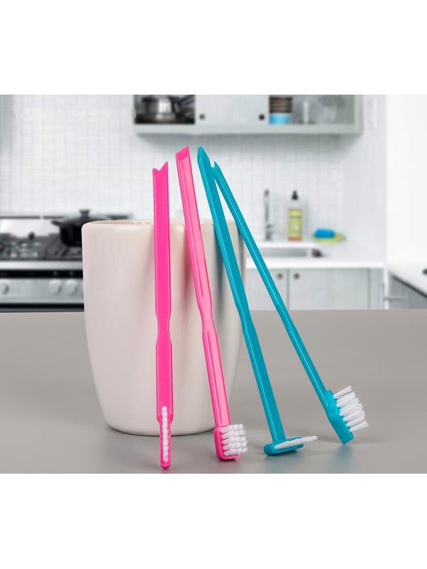 Набор щёток для труднодоступных мест, 4 шт, цвет МИКС