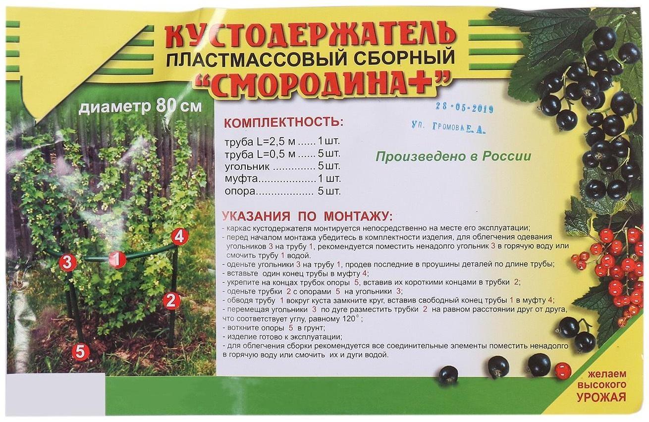 Кустодержатель, d = 80 см, h = 50 см, ножка d = 2 см, пластик, чёрный, «Смородина +»