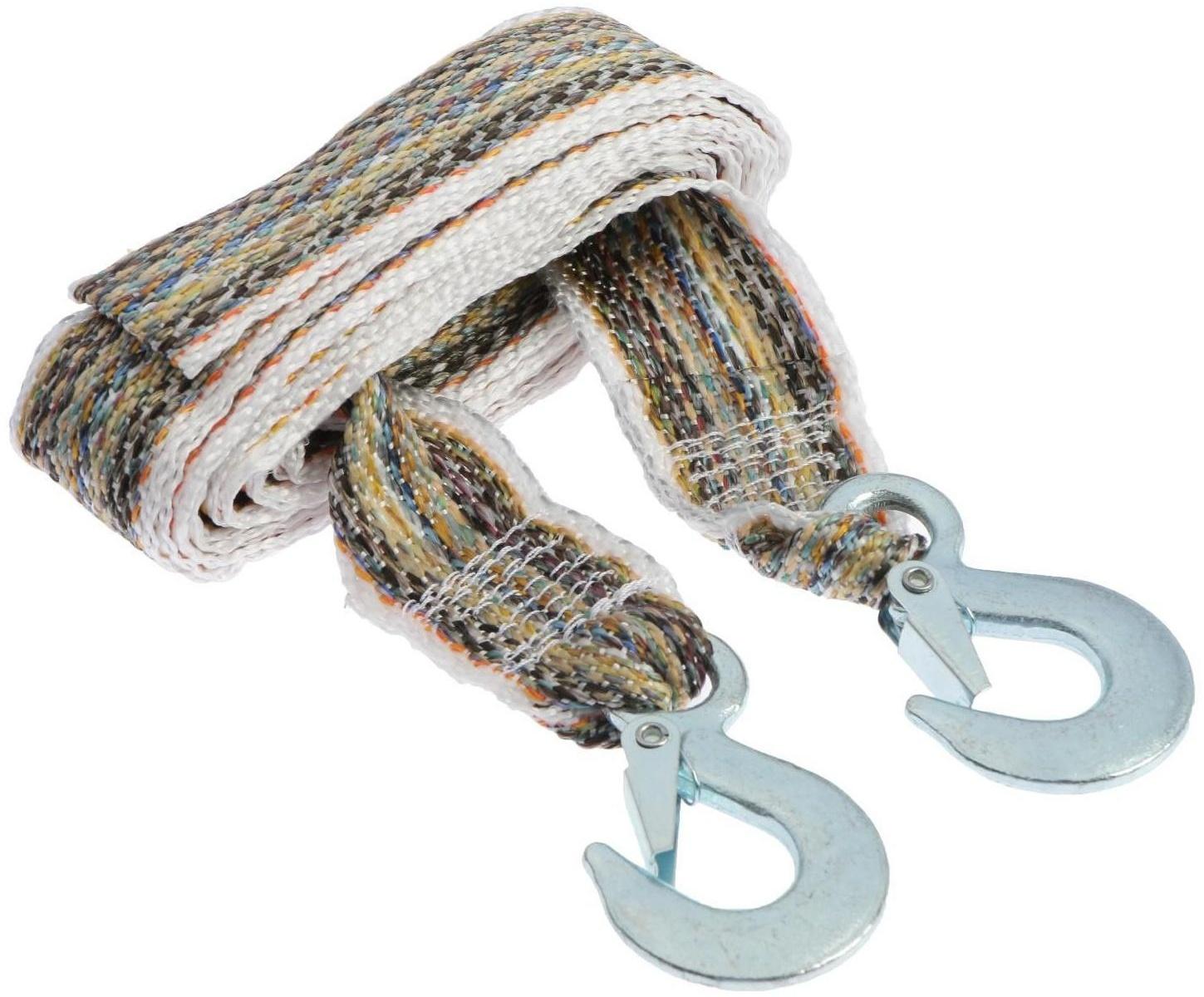 Трос буксировочный Stvol, лента 5 т, 4 м, 2 крюка, термопакет