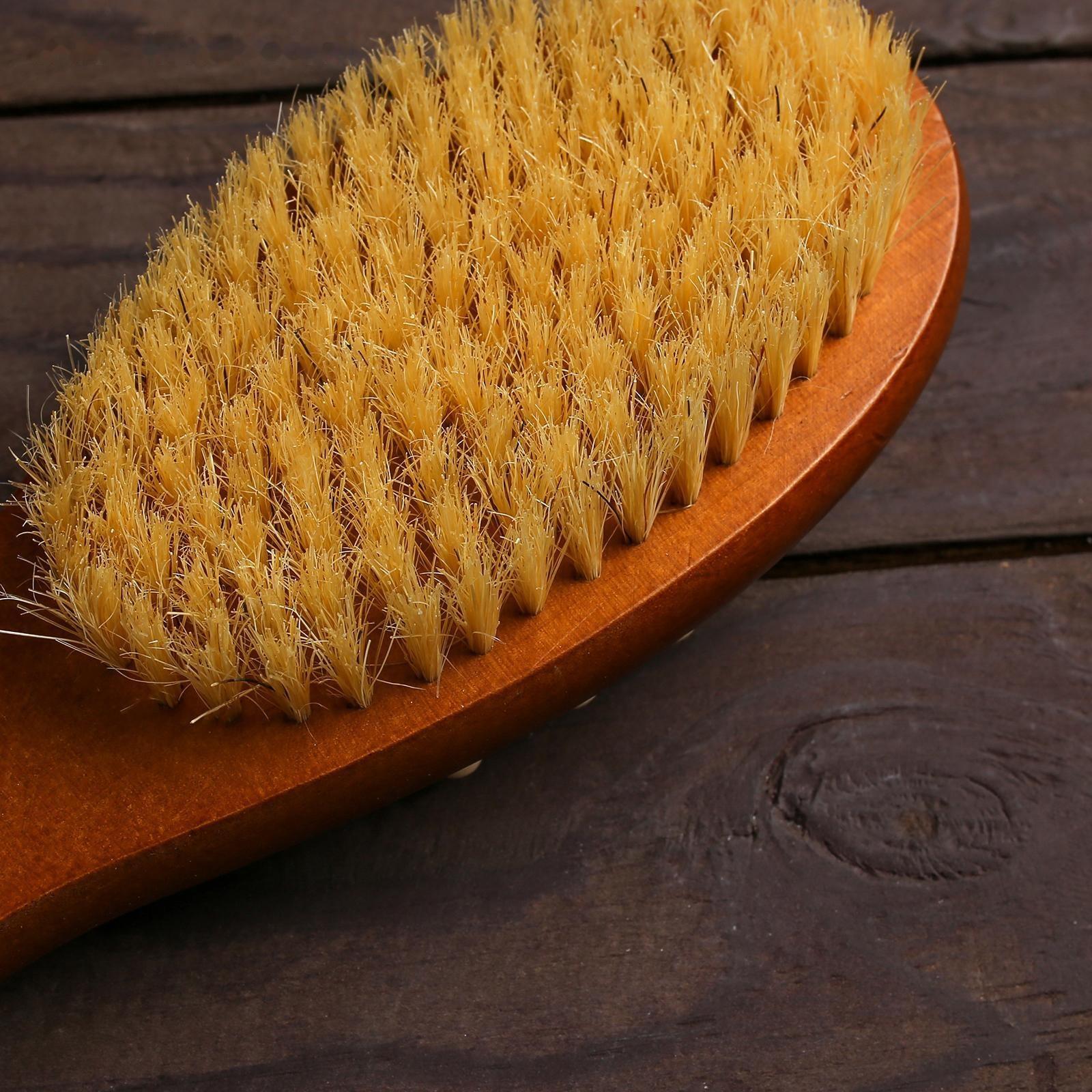 Щётка массажная для тела с ручкой и массажёром Доляна, натуральная щетина