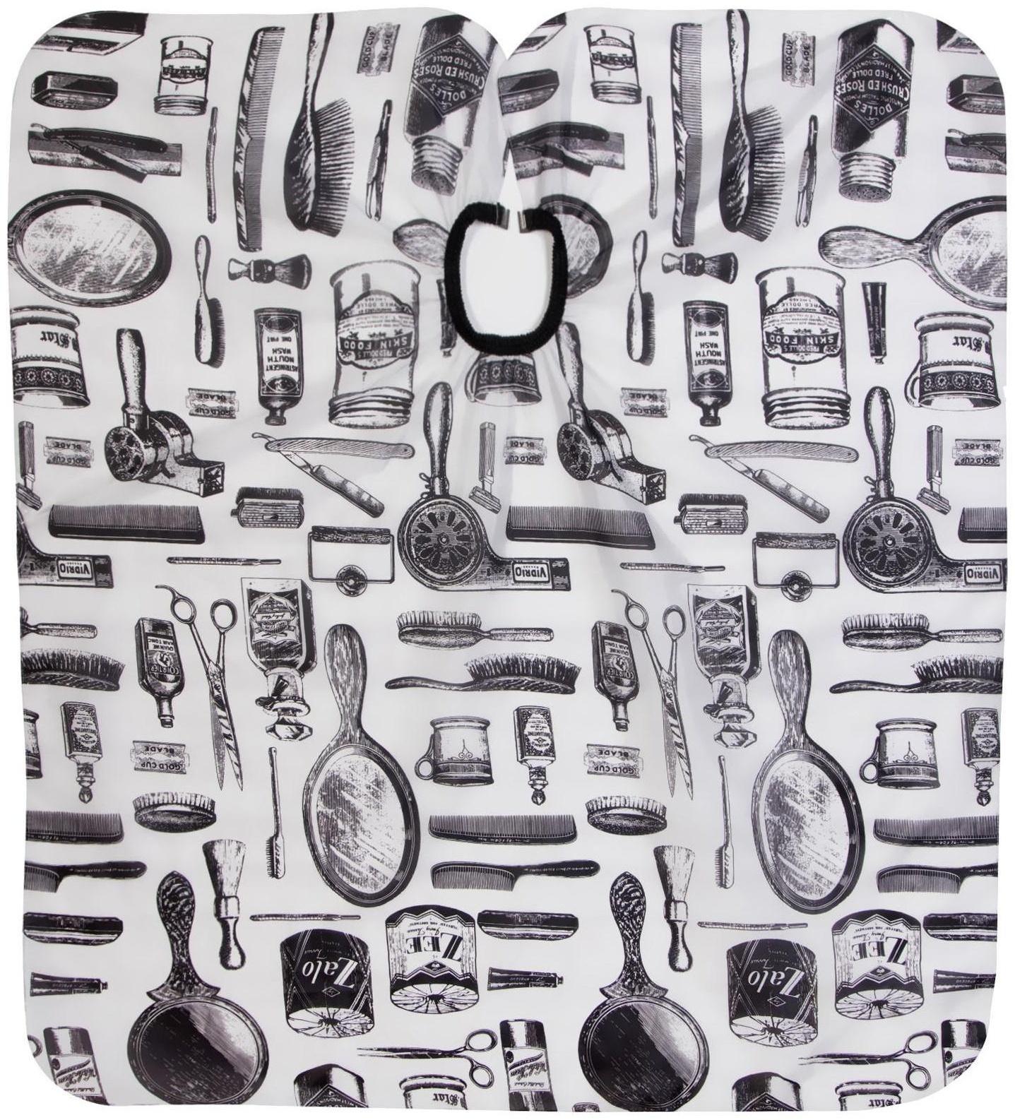 Пеньюар парикмахерский, цвет белый/чёрный