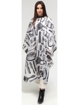 Пеньюар парикмахерский, цвет белый/чёрный