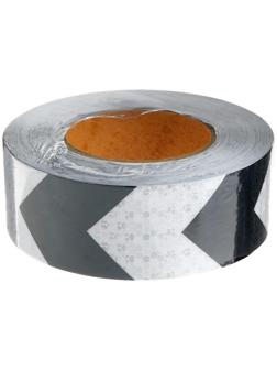 Светоотражающая лента, самоклеящаяся, бело-черная, 5 см х 25 м