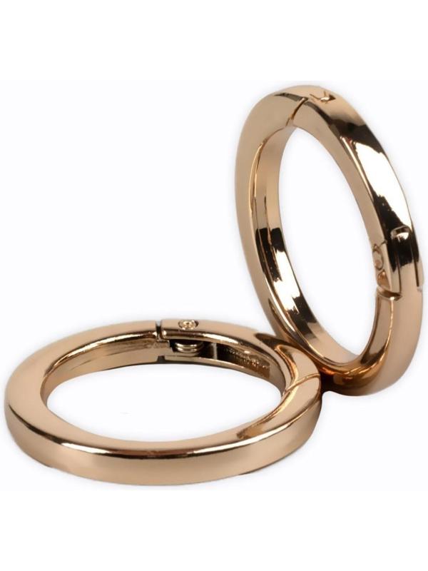 Кольцо-карабин плоский, d = 38/48 мм, толщина - 5 мм, 5 шт, цвет золотой