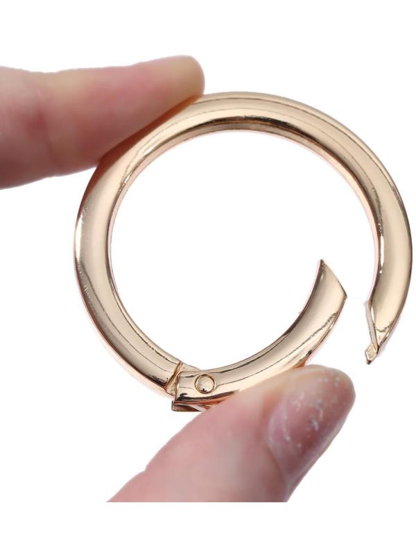 Кольцо-карабин плоский, d = 38/48 мм, толщина - 5 мм, 5 шт, цвет золотой