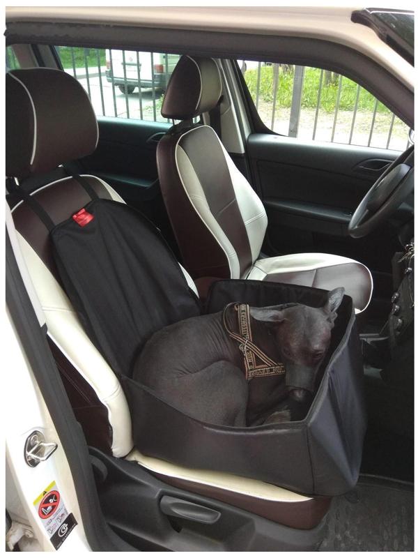 Гамак для перевозки животных на переднее сиденье, 45х 40 см, черный, 3 слоя, ПВХ 600