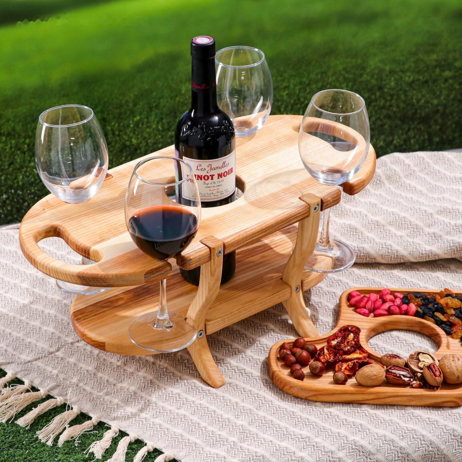 Подставка с блюдом для вина и закусок 