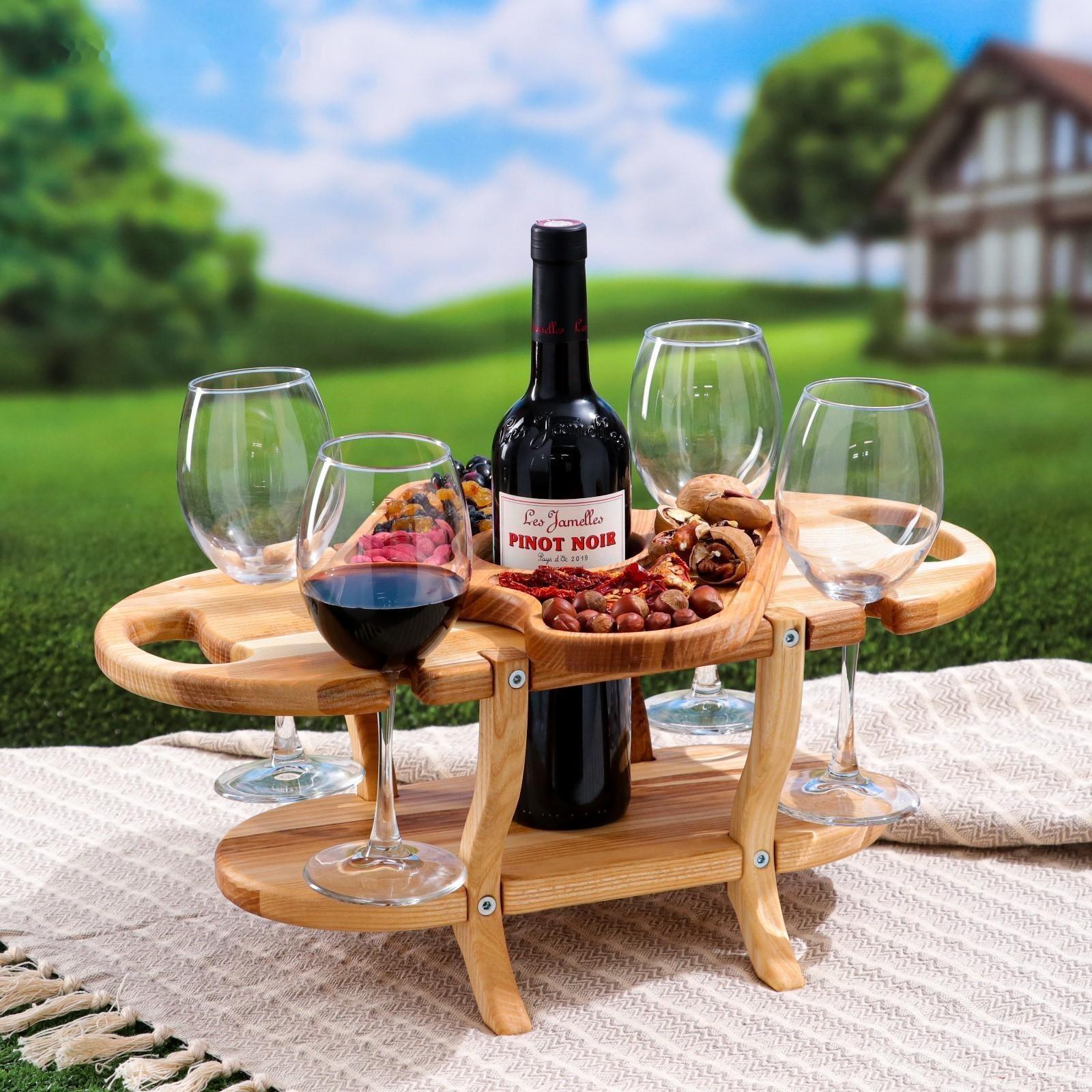 Подставка с блюдом для вина и закусок 