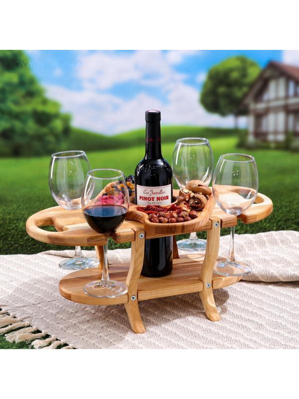 Подставка с блюдом для вина и закусок 