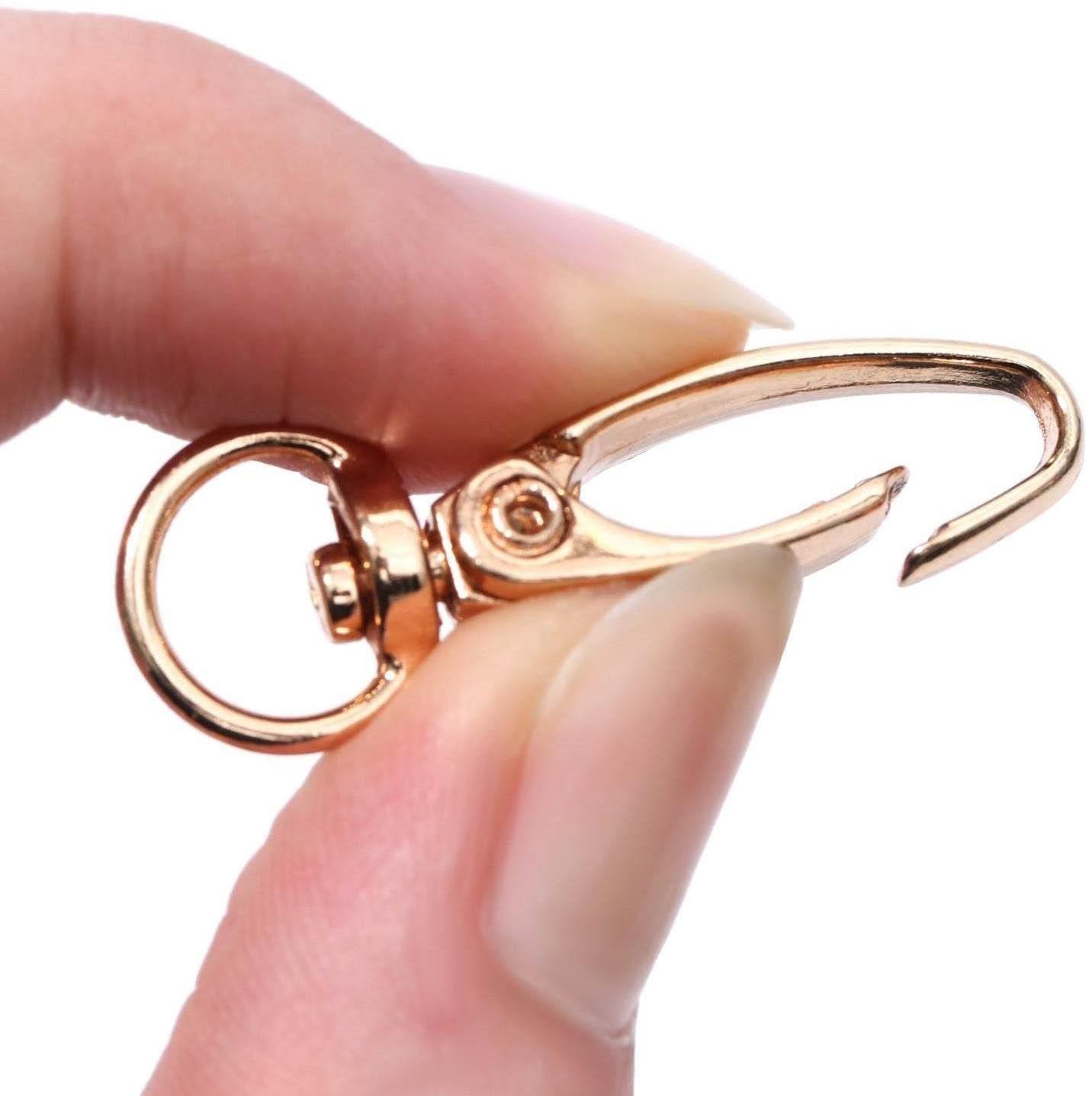 Карабин металлический, 36 × 12 мм / 9,5 × 1,4 мм, 5 шт, цвет золотой