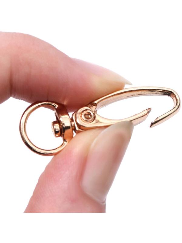 Карабин металлический, 36 × 12 мм / 9,5 × 1,4 мм, 5 шт, цвет золотой