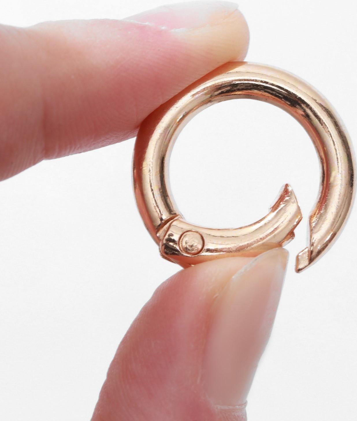 Кольцо-карабин, d = 16/24 мм, толщина - 4 мм, 5 шт, цвет золотой