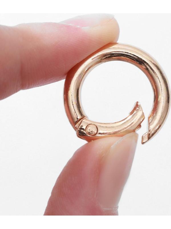 Кольцо-карабин, d = 16/24 мм, толщина - 4 мм, 5 шт, цвет золотой