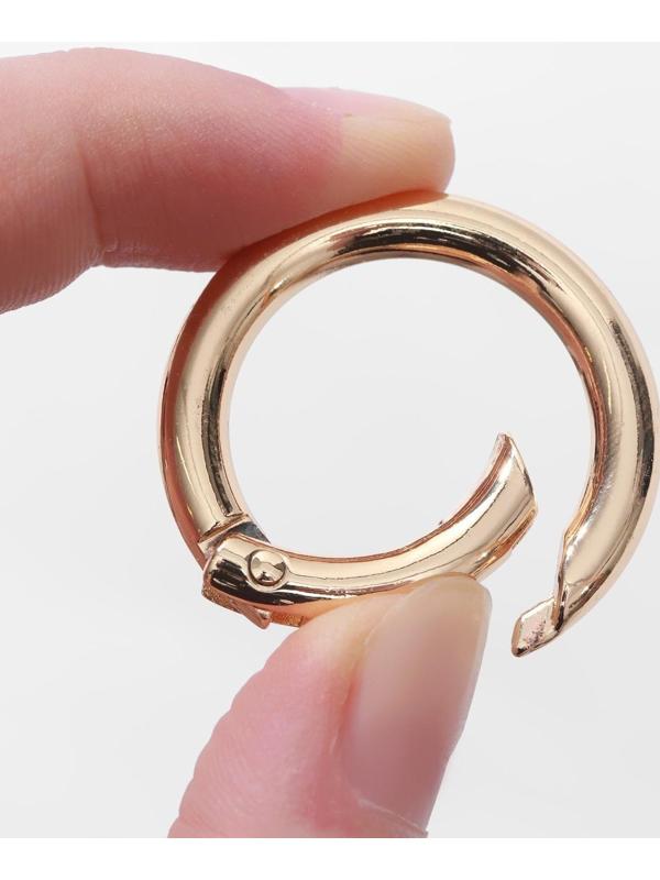 Кольцо-карабин, d = 25/35 мм, толщина - 5 мм, 5 шт, цвет золотой