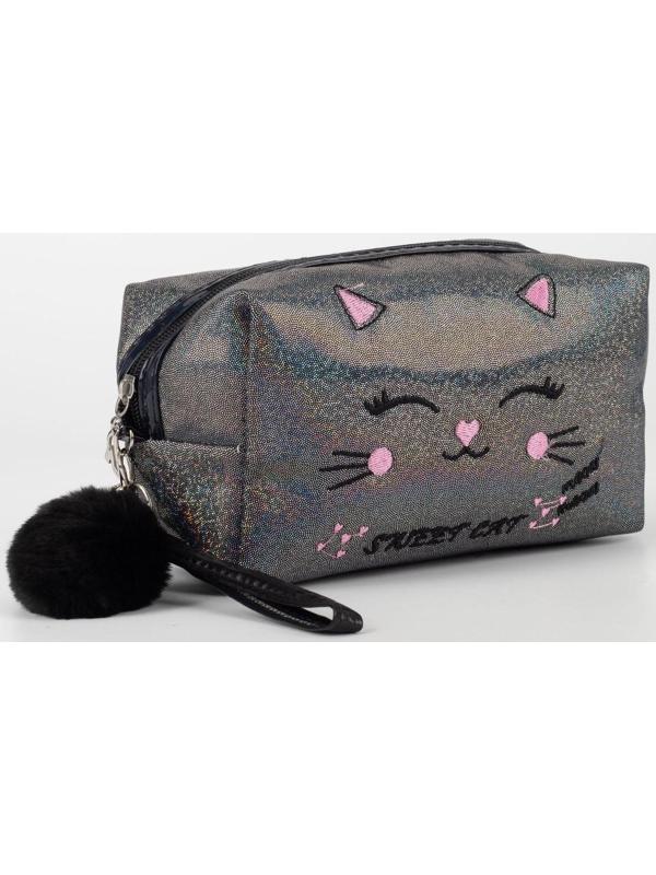 Косметичка на молнии, цвет чёрный